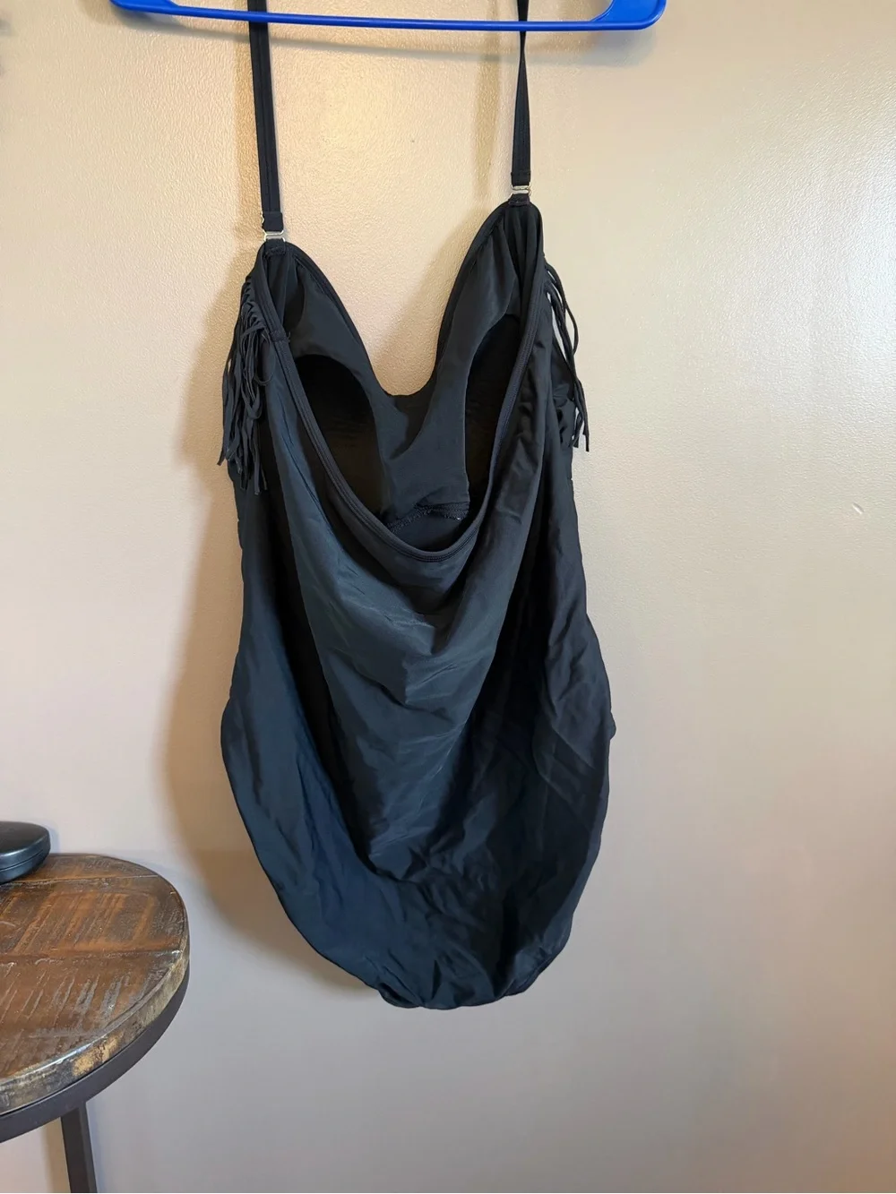 Boho‎ Fringe Black One Piece Swimsuit